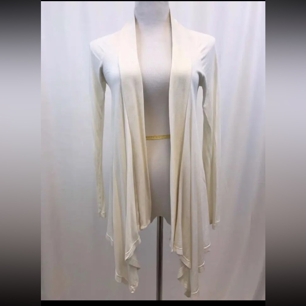 SPLENDID Women's Cream Lightweight Drape Front Cardigan Sz XS